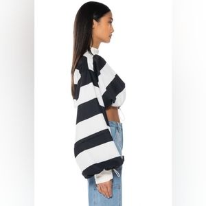 AKIRA Up To Me Striped Crop Blouse